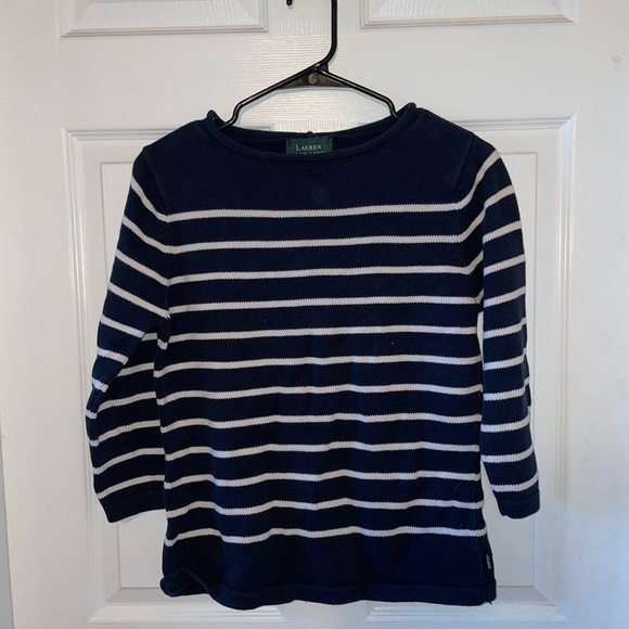 Lauren Ralph Lauren Navy Striped Sweater - Picture 1 of 4